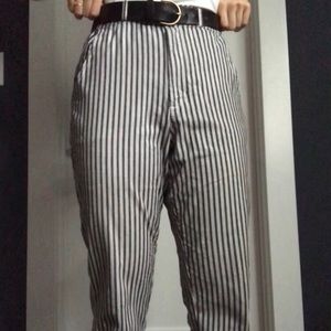 Navy and White ultra High-Rise Stripped Pants